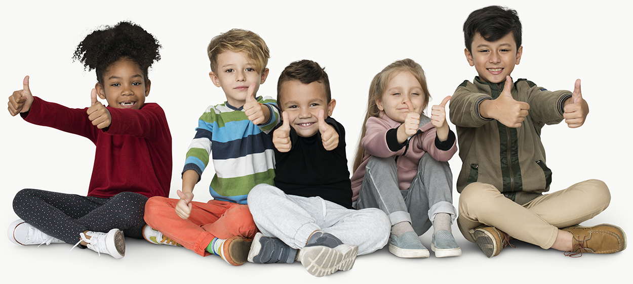 Group of Kids Thumbs Up 